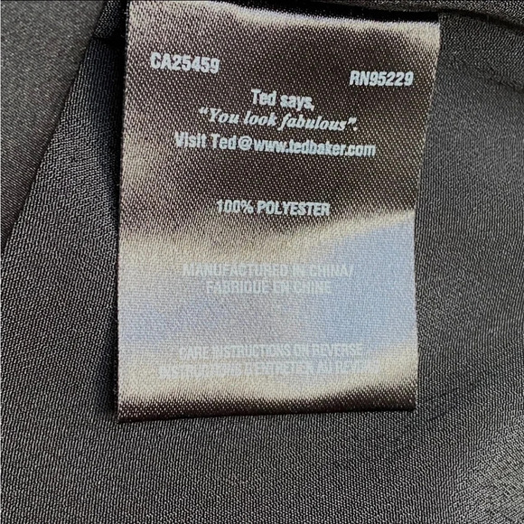 Ted Baker Black Ruffled Satin Mini Dress Shift Cocktail Tunic Style Size 0 - Picture 11 of 11